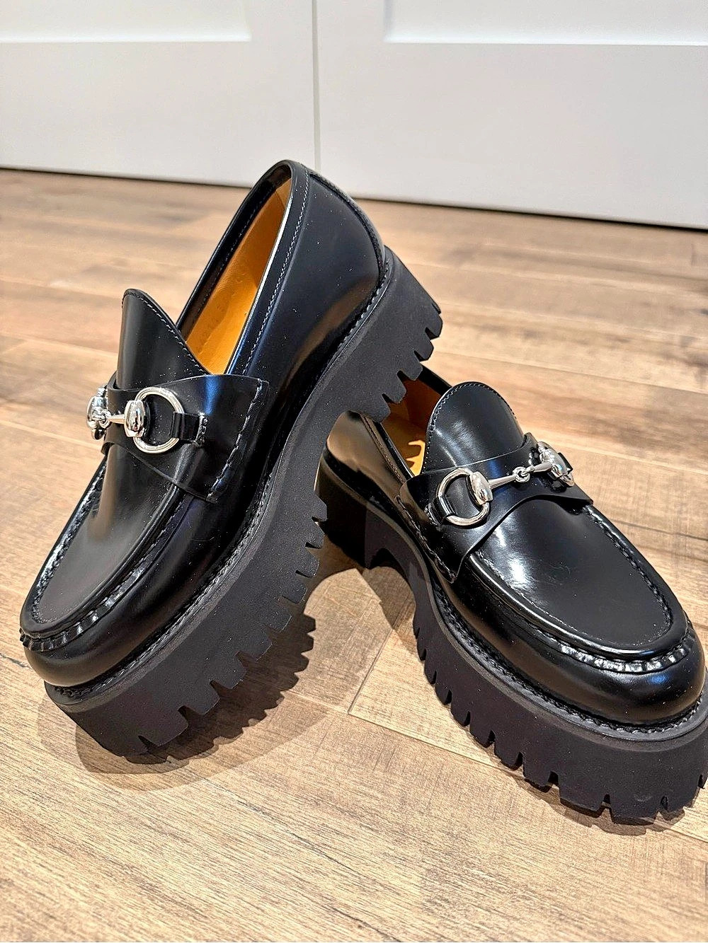 Gucci Women's Lug Sole Horsebit Loafer Black EU 36.5